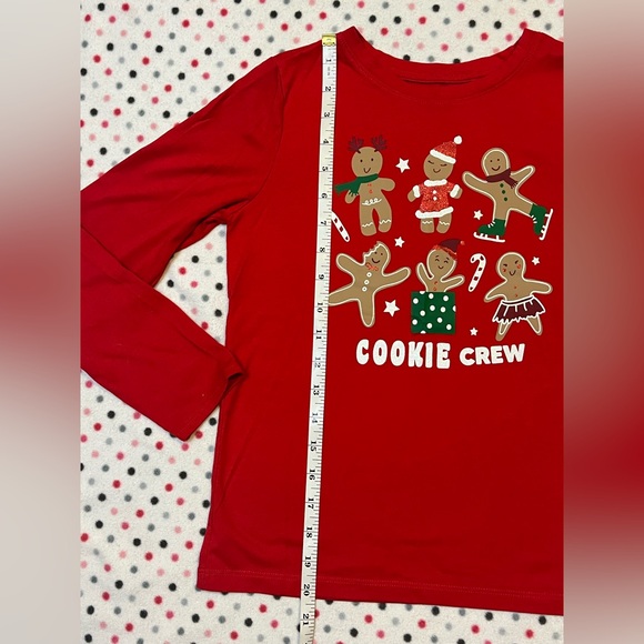 Sz Lrg 10/12 Red “Cookie Crew” Kids Shirt long sleeve - Picture 3 of 5